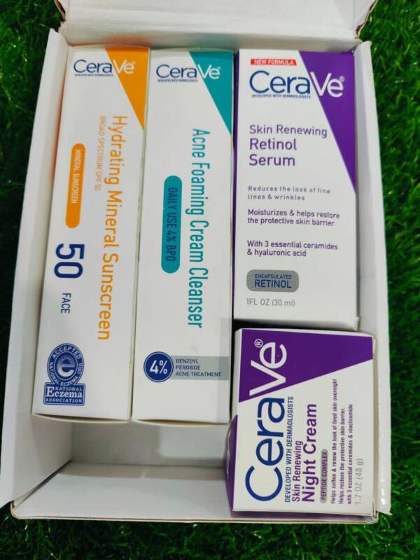Ultimate 4 in 1 Skincare Bundle: Night Cream, Retinol Serum, Acne Cleanser & Sunscreen - Image 2