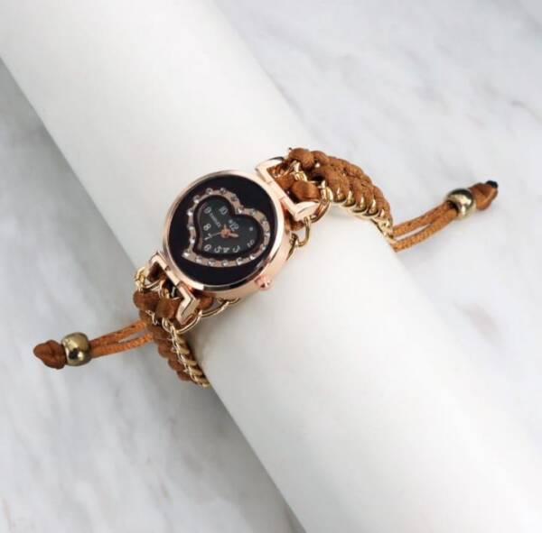 Stylish Women's Quartz Heart Watch with Chain Strap - 1 Pc - Image 12
