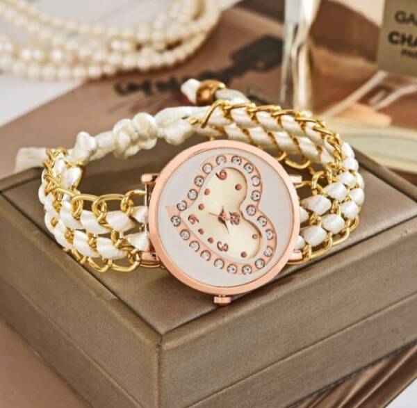 Stylish Women's Quartz Heart Watch with Chain Strap - 1 Pc - Image 8
