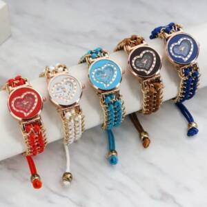 Stylish Women's Quartz Heart Watch with Chain Strap - 1 Pc